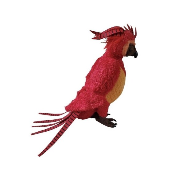 Harry Potter Fawkes Phoenix Plush Red Bird Felt Tail Crest Noble Collection 17” - Picture 2 of 12